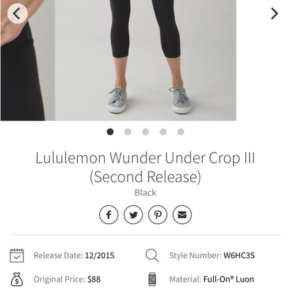 Lululemon Wunder Under Crop 21” Size 4 In Black “like new” - Picture 8 of 10